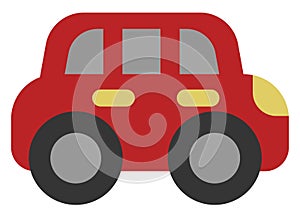 Big red transport car, icon