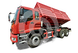 Big red truck tipper photo