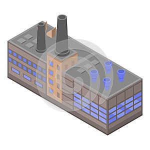 Big refinery factory icon, isometric style