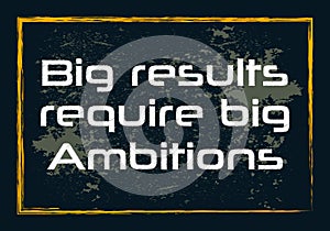 Big results require big ambitions Greek philosopher Heraclitus quote Vector illustration photo