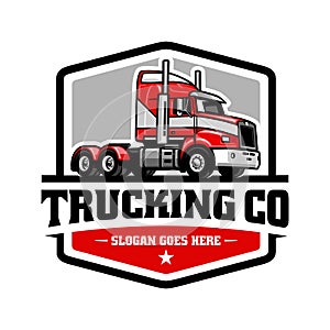big rig truck illustration logo vector
