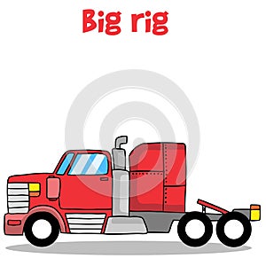 Big rig truck of vector illustration