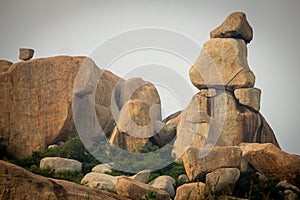Big rock boulders in the Avani hills, Kolar, Karnataka State, India