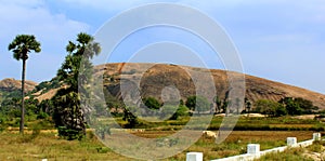 A big rock hill of sittanavasal cave temple complex.