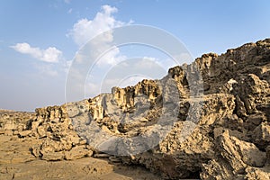 Big rock. Stony slope. Landscapes of Cyprus. This has clipping path