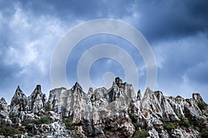 Big rocks and cloudy sky