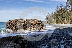 Big rocks on the coast of Sombrio Beach photo