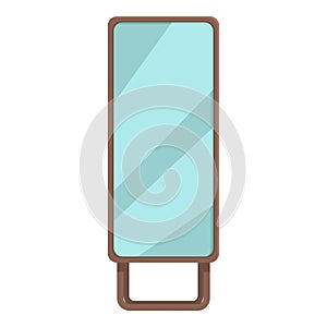 Big room mirror icon cartoon vector. Design accessories