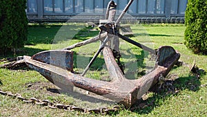 big rotten anchor at belem in portugal