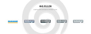 Big ruler icon in different style vector illustration. two colored and black big ruler vector icons designed in filled, outline,