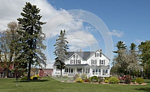 Big Rural Country Farmhouse Wisconsin Dairy Farm