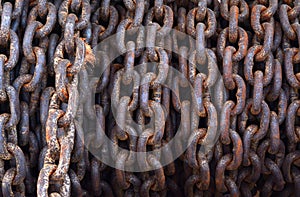 Big rusty boat chain background