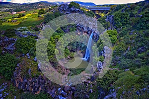 The big Saar waterfall in the Golan Heights, northeast Israel