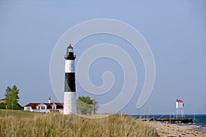 Big Sable Point Lighthouse in dunes, built in 1867