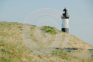 Big Sable Point Lighthouse in dunes, built in 1867