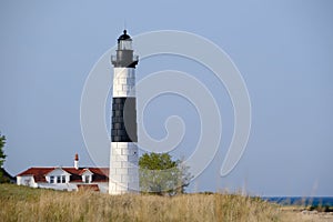 Big Sable Point Lighthouse in dunes, built in 1867