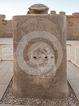 The big sacred scarab made from granite at the temple of Karnak in Luxor