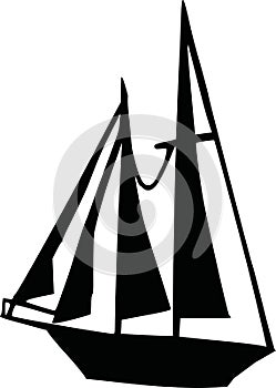 Big Sailing boat silhouette