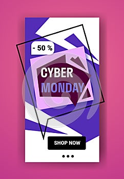 Big sale banner cyber monday special offer promo marketing holiday shopping concept advertising campaign online mobile
