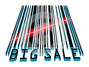 Big Sale bar code concept with laser light. EPS 8