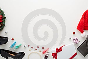 Big sale Christmas decorations on white background