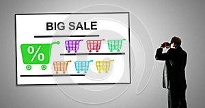 Big sale concept on a whiteboard