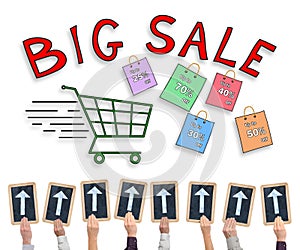 Big sale concept on a whiteboard