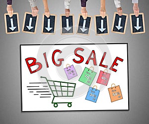 Big sale concept on a whiteboard