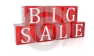 Big Sale Cube text on white background