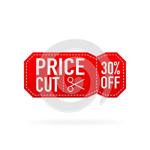 Big Sale Discount. Price cut labels. Vector illustration.