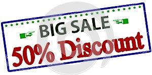 Big sale fifty percent discount