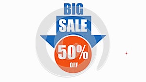 Big Sale and fifty percent off on the transparent background