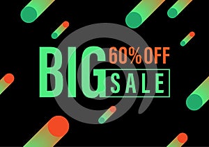Big sale offer banner template, advertising poster geometric background style