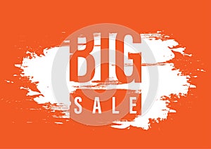 Big sale offer coral banner template, advertising promotion poster grunge background style