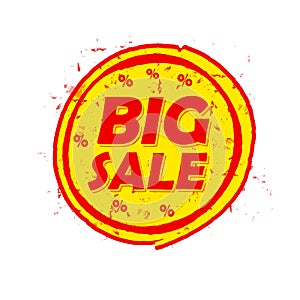 Big sale and percentages off, round drawn label