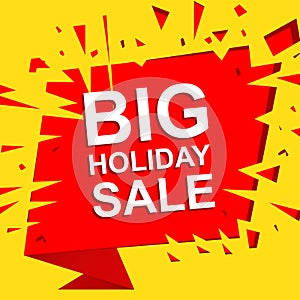 Big sale poster with BIG SALE text. Advertising vector banner