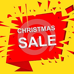 Big sale poster with CHRISTMAS SALE text. Advertising vector banner