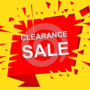 Big sale poster with CLEARANCE SALE text. Advertising vector banner