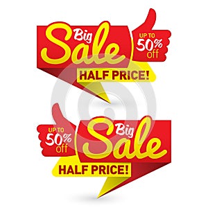 Big sale price offer deal vector labels templates stickers desig