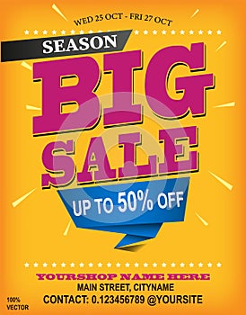 Big sale promotional banner template