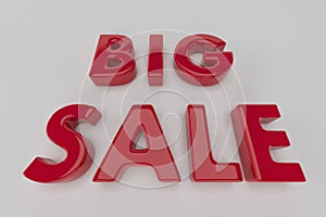 Big sale red 3D text .3D illustration