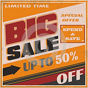 Big Sale Retro Banner with Big Font photo