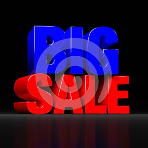 Big Sale sign on dark background