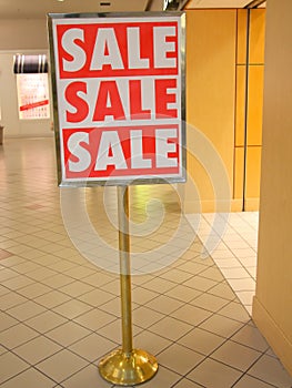A big SALE sign on the entrance