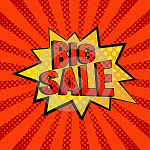 Big Sale star bubble comic style vector illustration