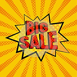 Big Sale star bubble comic style vector illustration