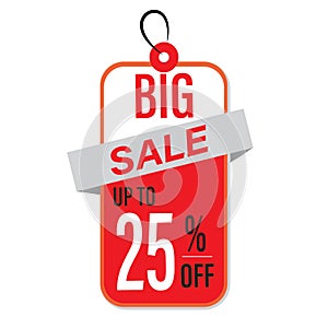 Big Sale Up To 25 Percentage off discount promotion TAG