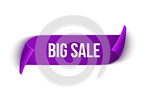 Big Sale vector ribbon design template. Banner sale tag. Market special offer discount label