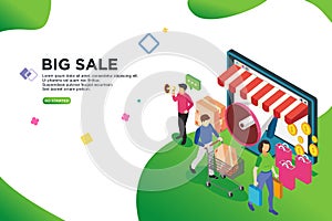 Big sales isometric design concept