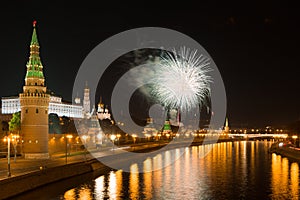 Big a salute over the Kremlin in Moscow